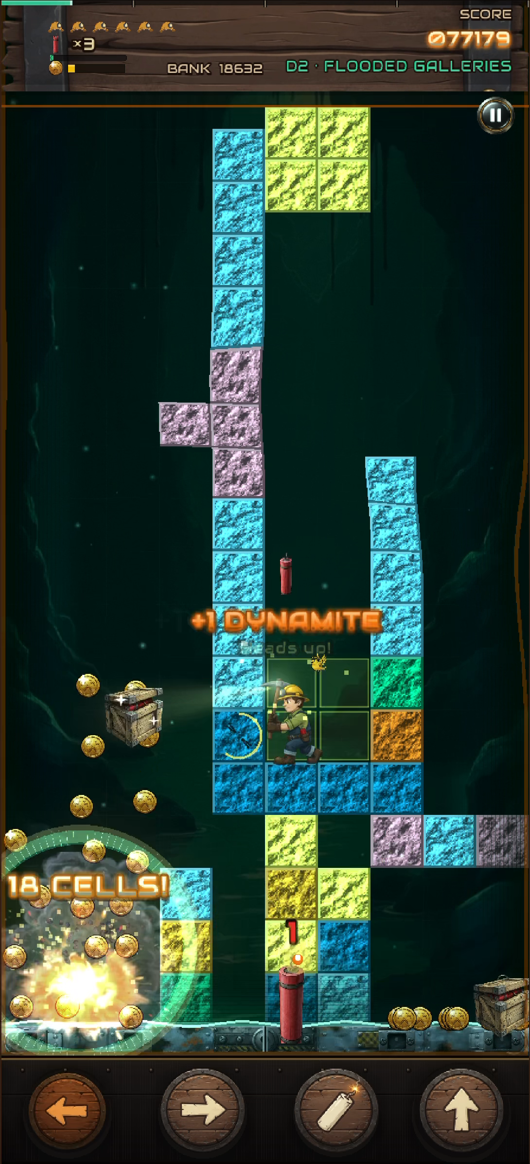 The stick goes off at the foot of two towers.